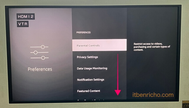 Amazon「Fire TV Stick」のPreferences（環境設定）一覧