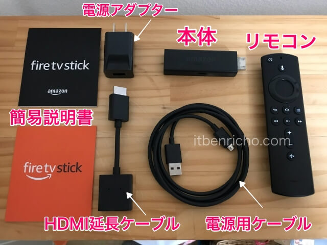 Amazon「FireTV Stick」付属品の名称